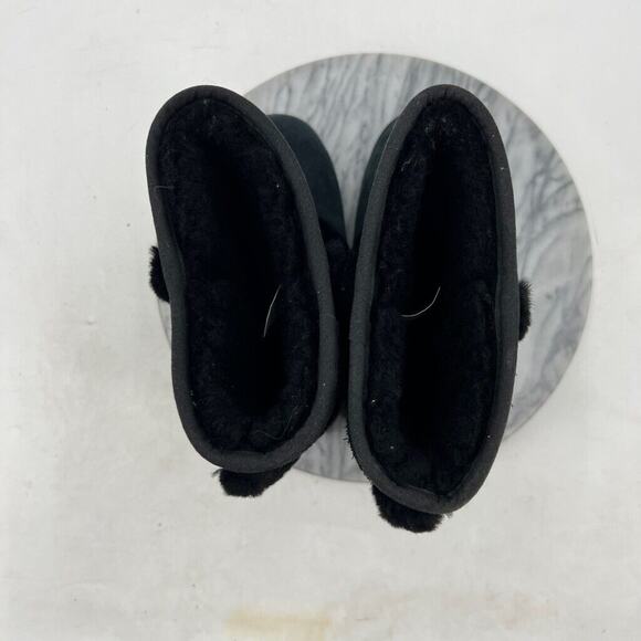 UGG Youth 4 Snow Boots Black Hadley 2 Waterproof Wool Mid Calf Tall 1106835K - Picture 9 of 14